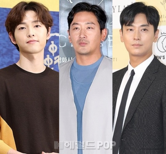 송중기, 하정우, 주지훈/사진=민선유기자, 황지은기자