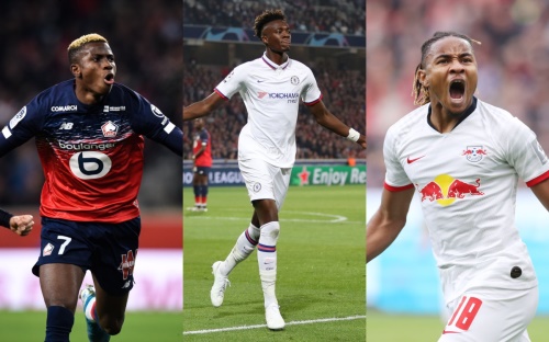유럽 5대 리그 U-23 공격 포인트 4-5위에 오른 오시멘, 아브라함, 은쿤쿠(왼쪽부터). [사진=릴, 첼시, 라이프치히]