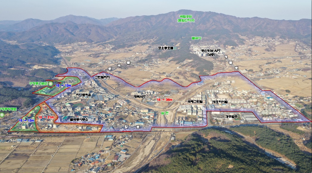 경주시 구정동 지역 고도지구 정비구역.[경주시 제공]