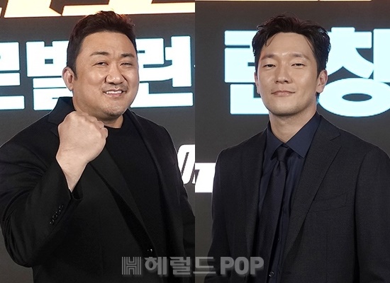 배우 마동석, 손석구/사진=에이비오엔터테인먼트, 메가박스중앙(주)플러스엠 제공