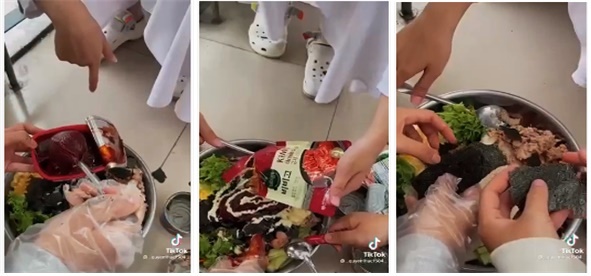 현지 언론에 소개된 SNS 영상속 대야 비빔밥