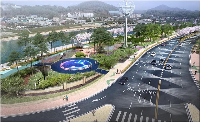 주민 친화형 명품 생태공간으로 거듭날 상주 북천의 조감도.(상주시 제공)