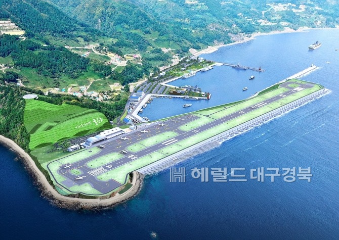 오는 2025년  개항 예정인 울릉공항 조감도