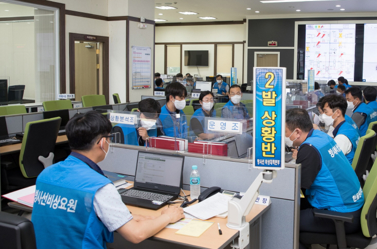 한울4호기 방사능방재 훈련모습.[한울본부 제공]