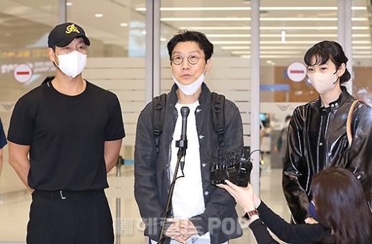 박해수 황동혁 감독 정호연/사진=민선유 기자