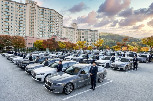 대회 기간중 투입될 100여 대의 BMW 7시리즈. [사진=BMW코리아]