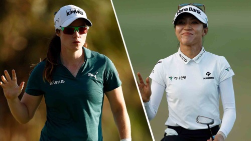 마지막 날 우승을 다툴 리오나 매과이어와 리디아 고(오른쪽). [사진=LPGA]