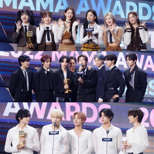 (위부터)아이브, 스트레이키즈, 투모로우바이투게더/사진=Mnet