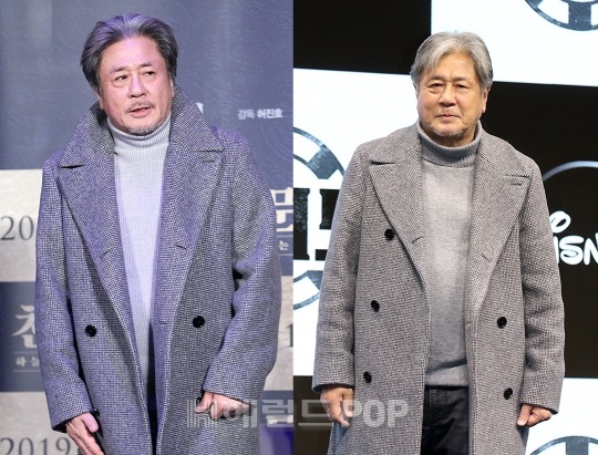 (좌)2019년 '천문: 하늘에 묻는다' 제작보고회, (우)2022년 '카지노' 제작발표회/사진=민선유 기자
