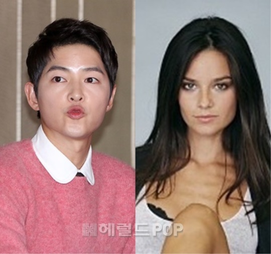 송중기, 케이티 루이스 사운더스/사진=헤럴드POP DB, SNS