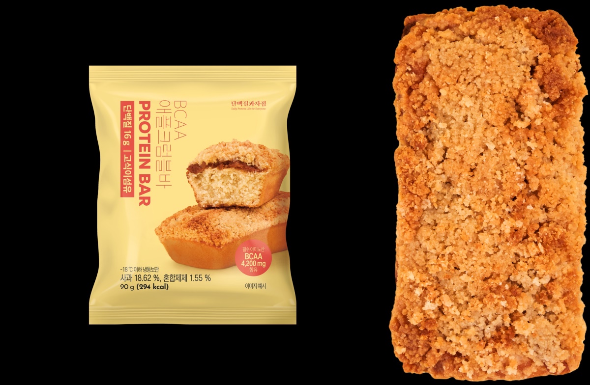 필수 아미노산 BCAA(4200㎎)을 넣은 ‘애플 크럼블바’ [단백질과자점 제공]