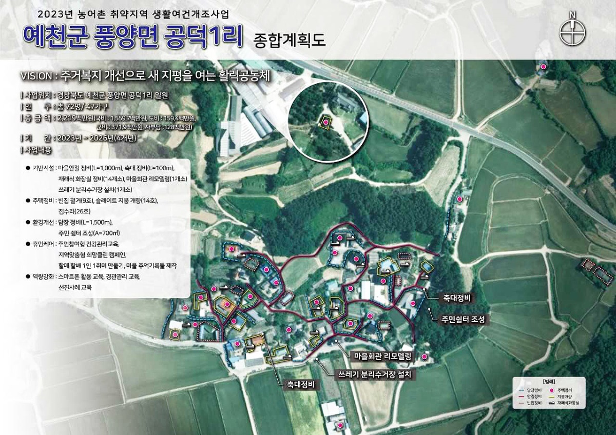 예천군 풍양면 공덕2리 생활여건 개조사업 종합계획도(예천군 제공)