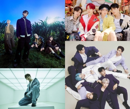 사진제공=SM, 더블에이치티엔이, 티오피미디어, 탱고뮤직