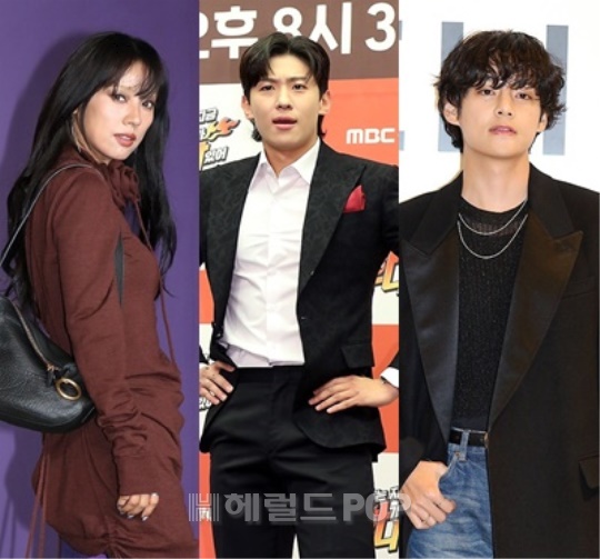 이효리, 덱스, 뷔/사진=헤럴드POP DB