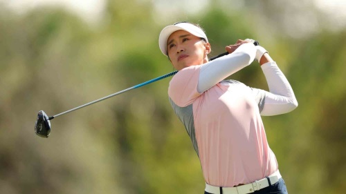 3번 홀서 티샷을 날리고 있는 양희영. [사진=LPGA]