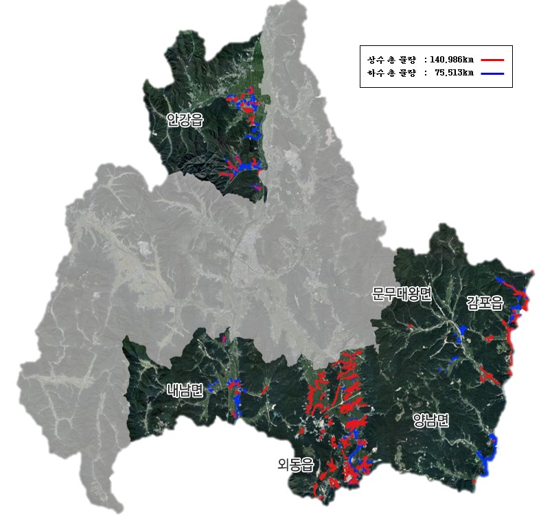 지하시설물(상·하수도) 사업완료 현황.[경주시 제공]