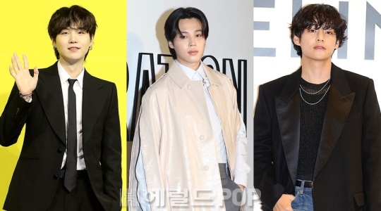 슈가, 지민, 뷔/사진=민선유 기자