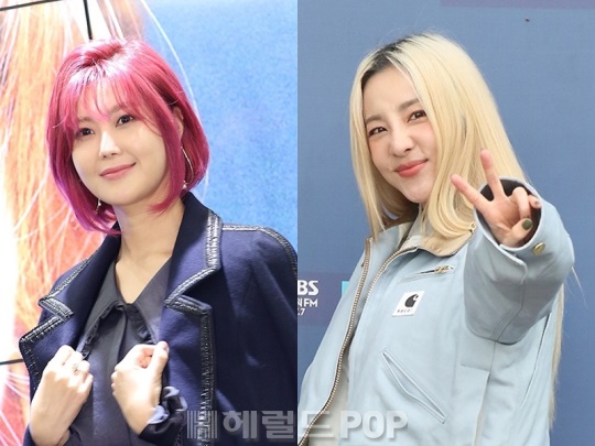 솔비, 산다라박/사진=민선유 기자