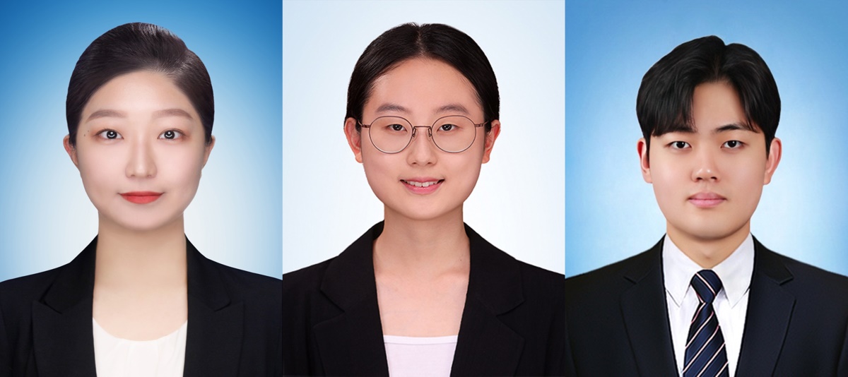 이은지(왼쪽부터), 최정원, 배두한 학생.[계명문화대 제공]