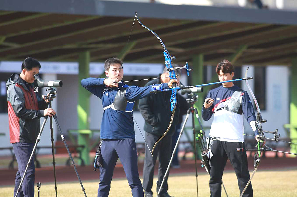 예천군이 육상 동계전지훈련으로 1월 5,060명이 방문했다.사진은 양궁국가대표 전지훈련 모습(예천군 제공)