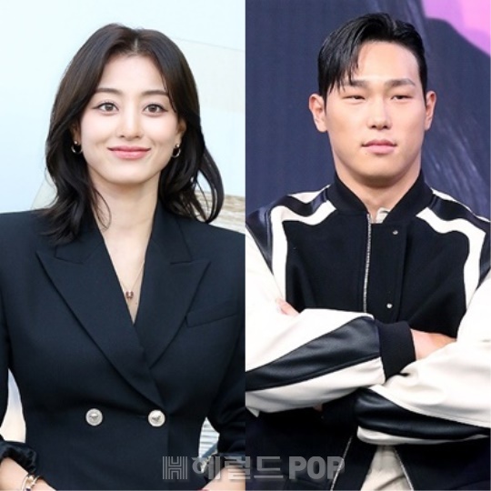 지효, 윤성빈/사진=민선유 기자