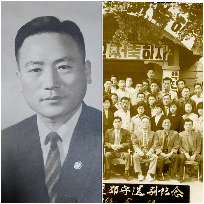 의사 전석봉과 1966년 송동섭 군수의 송별기념식에서 앞줄 왼쪽에서 세 번째가 전의원(사진제공: 전상술씨와 울릉역사문화체험센터장 황성웅씨)