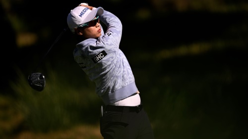 가츠 미나미를 1홀 차로 누르고 4강에 오른 안나린. [사진=LPGA]