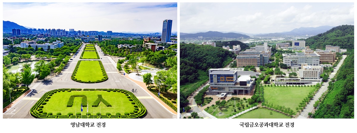 [영남대·국립금오공대 전경]