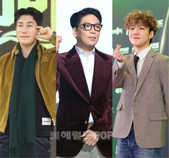 산이, 엠씨몽, 비오/사진=헤럴드POP DB