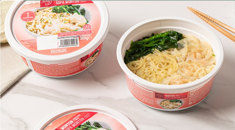 스페인 마켓 메르까도나(Mercadona)가 선보인 '새우완탕면' [Mercadona 제공]