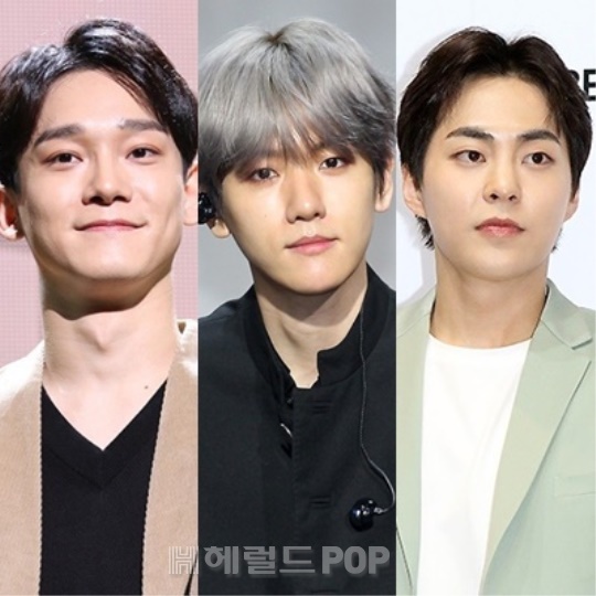 엑소 첸, 백현, 시우민/사진=헤럴드POP DB