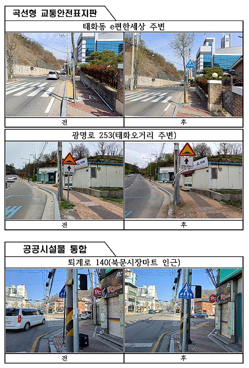 안동시 도시공공시설물 정비 전.후 비교도(안동시 제공)