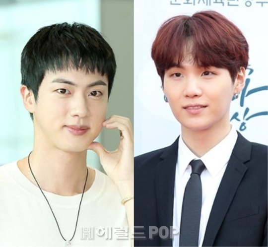 진, 슈가/사진=헤럴드POP DB