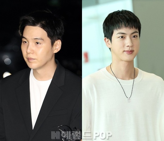 슈가, 진/사진=민선유 기자