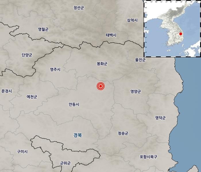 지진 발생위치.[상청 제공]