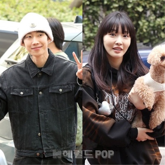 박재범, 청하/사진=민선유 기자