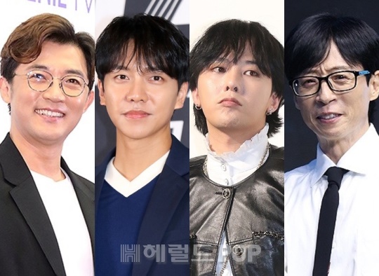 안재욱, 이승기, 지드래곤, 유재석/사진=민선유기자