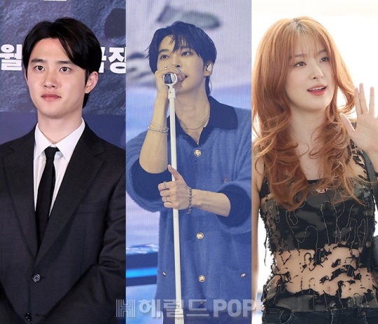 디오, 도영, 슬기/사진=민선유 기자, SM엔터 제공