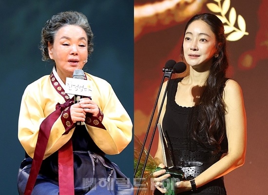 배우 김수미, 서효림/사진=민선유 기자