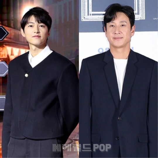 송중기, 이선균/사진=민선유 기자